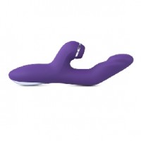 G-Spot Vibrator with Clitoral Massager, 10 Vibrating & 5 Suction Functions, Heating, Rechargeable, Silicone, PURPLE